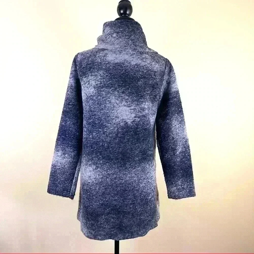 Nanette Lepore Sustainable Gray Ombre Wool Mohair Swing Jacket Coat Size S - Picture 11 of 16